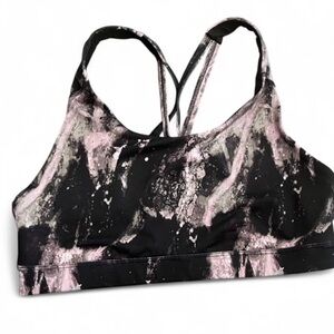 Old Navy NWT Black and purple tie dye light support sports bra size large